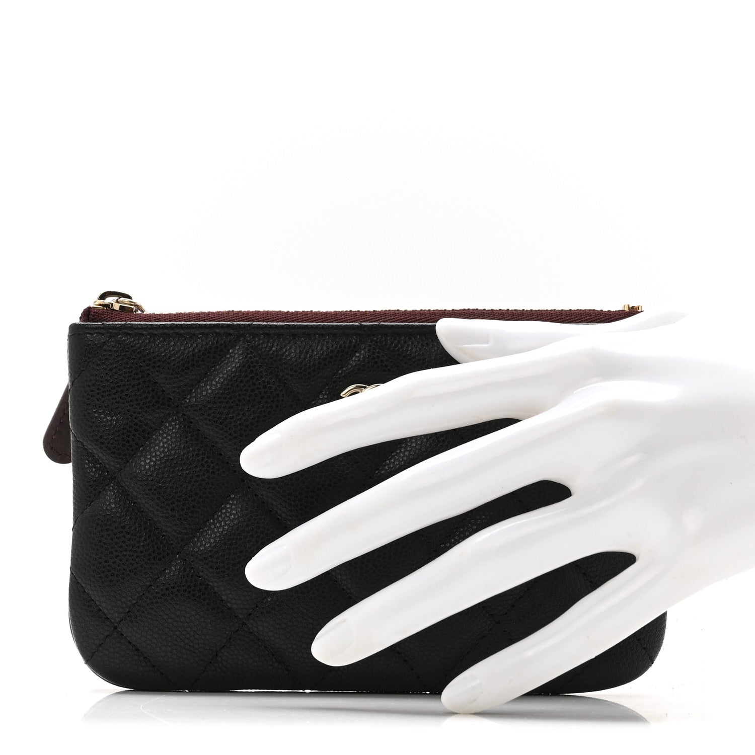 Caviar Quilted Small Cosmetic Case Black