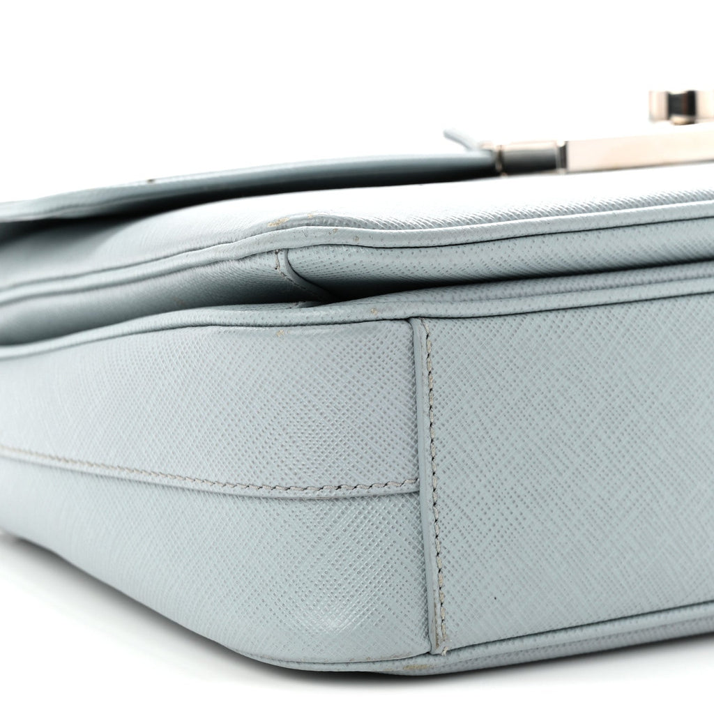 Prada Saffiano Lux Sound Top Handle Light Blue