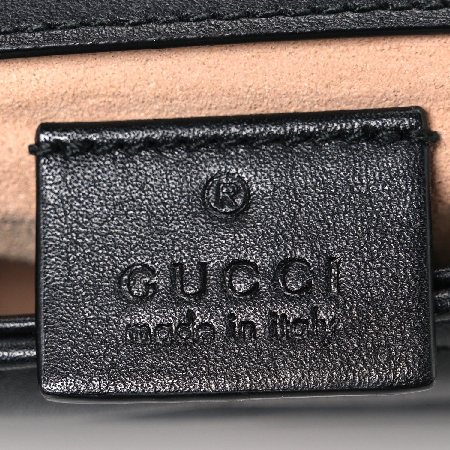 Gucci Calfskin Matelasse Super Mini GG Marmont Shoulder Bag Black