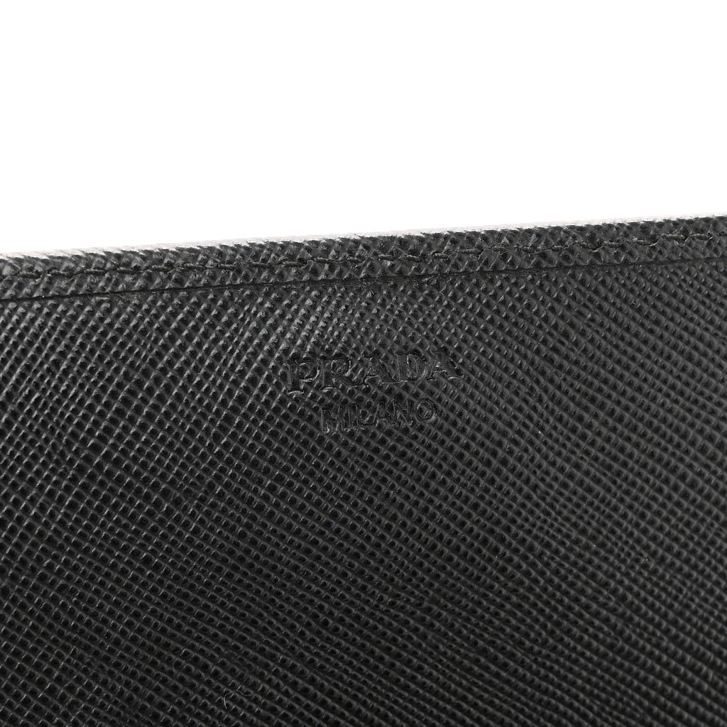 Prada Saffiano Metal Oro Chain Wallet Black