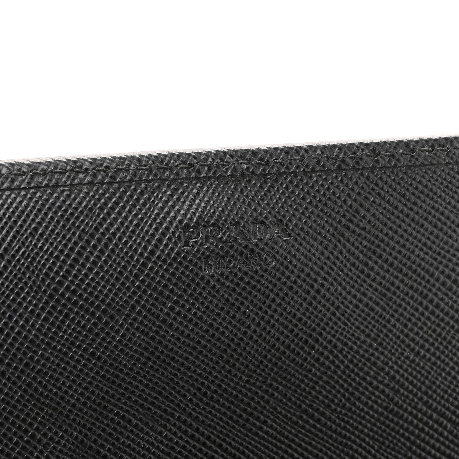 Prada Saffiano Metal Oro Chain Wallet Black