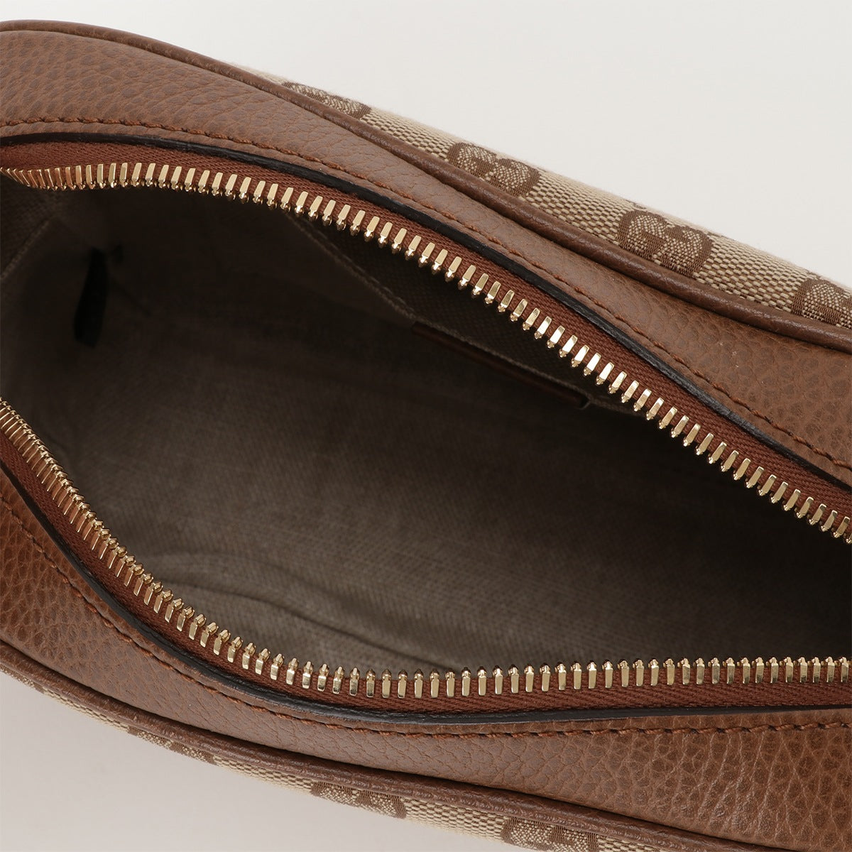 Gucci Jacquard x Leather Beige Brown