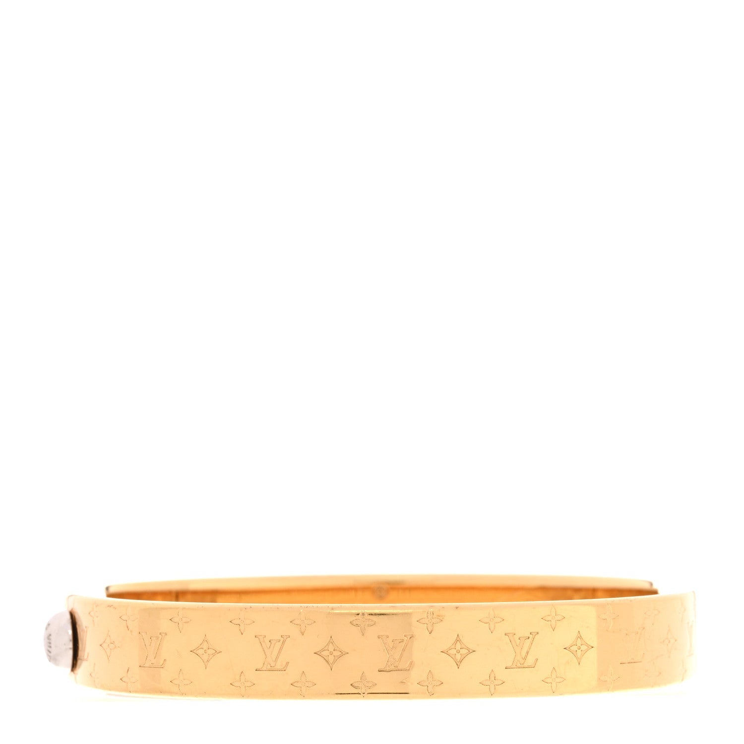 Louis Vuitton Brass Monogram Nanogram Cuff M Gold