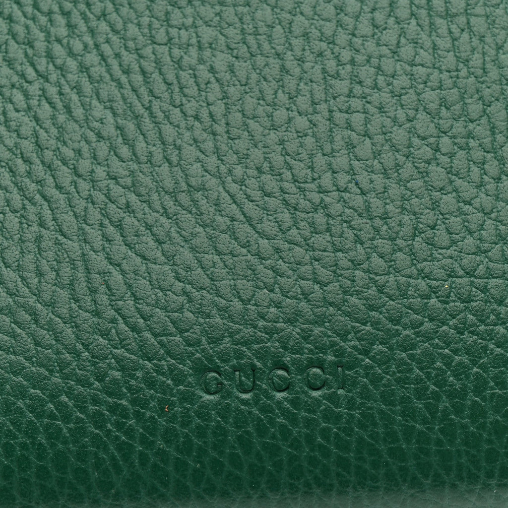 Gucci Calfskin Mini Dionysus Chain Wallet Emerald