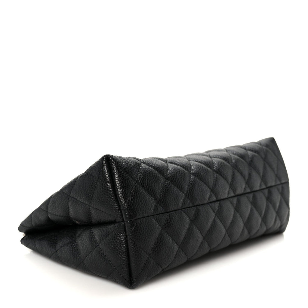 Caviar Quilted Cosmetic Case Black