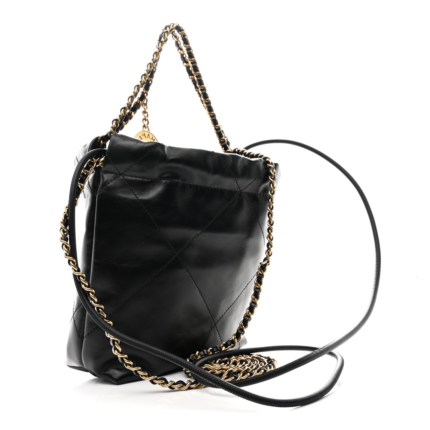 Chanel Shiny Calfskin Quilted Mini Chanel 22 Black