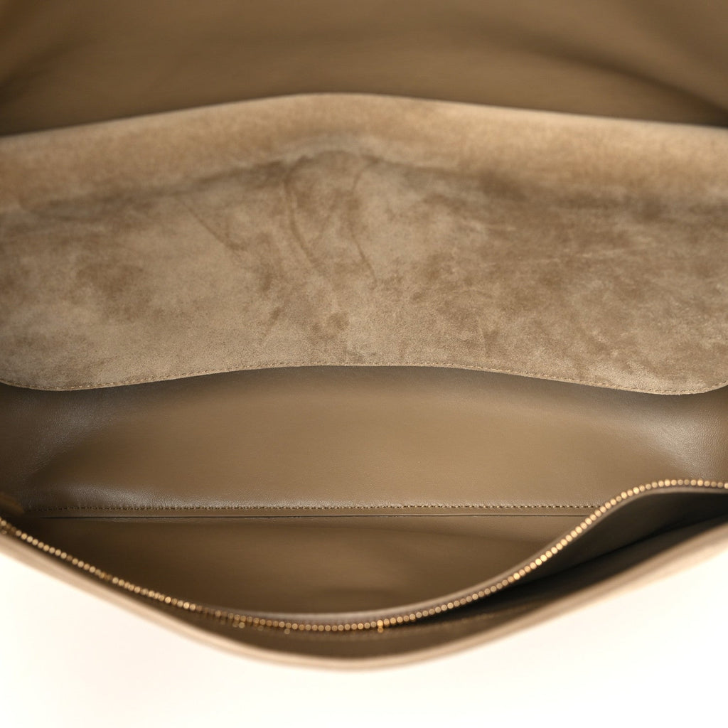 Chanel Suede Calfskin Small Souplissimo Maxi Flap Dark Beige