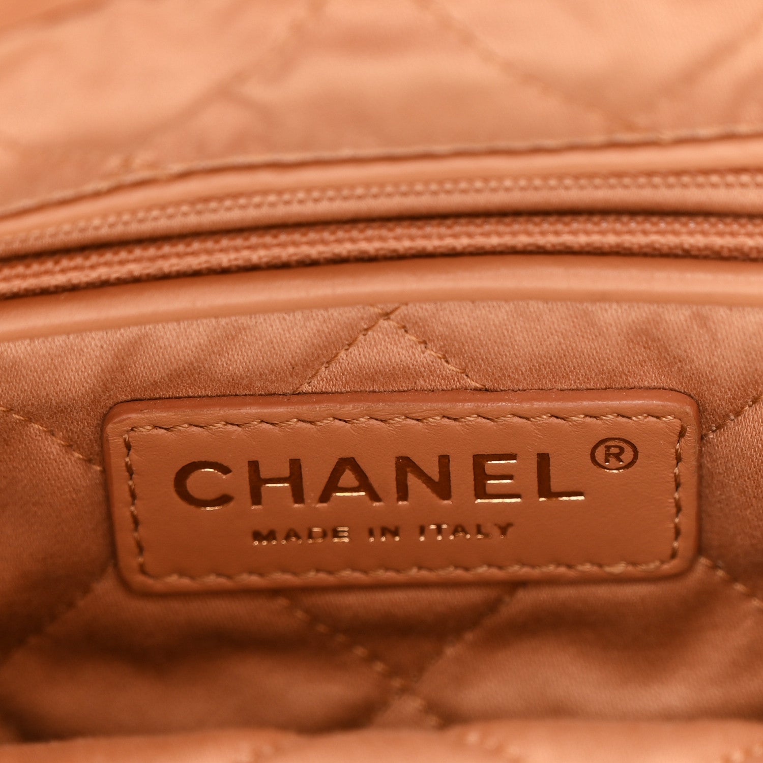 Chanel Shiny Calfskin Quilted Small Chanel 22 Beige