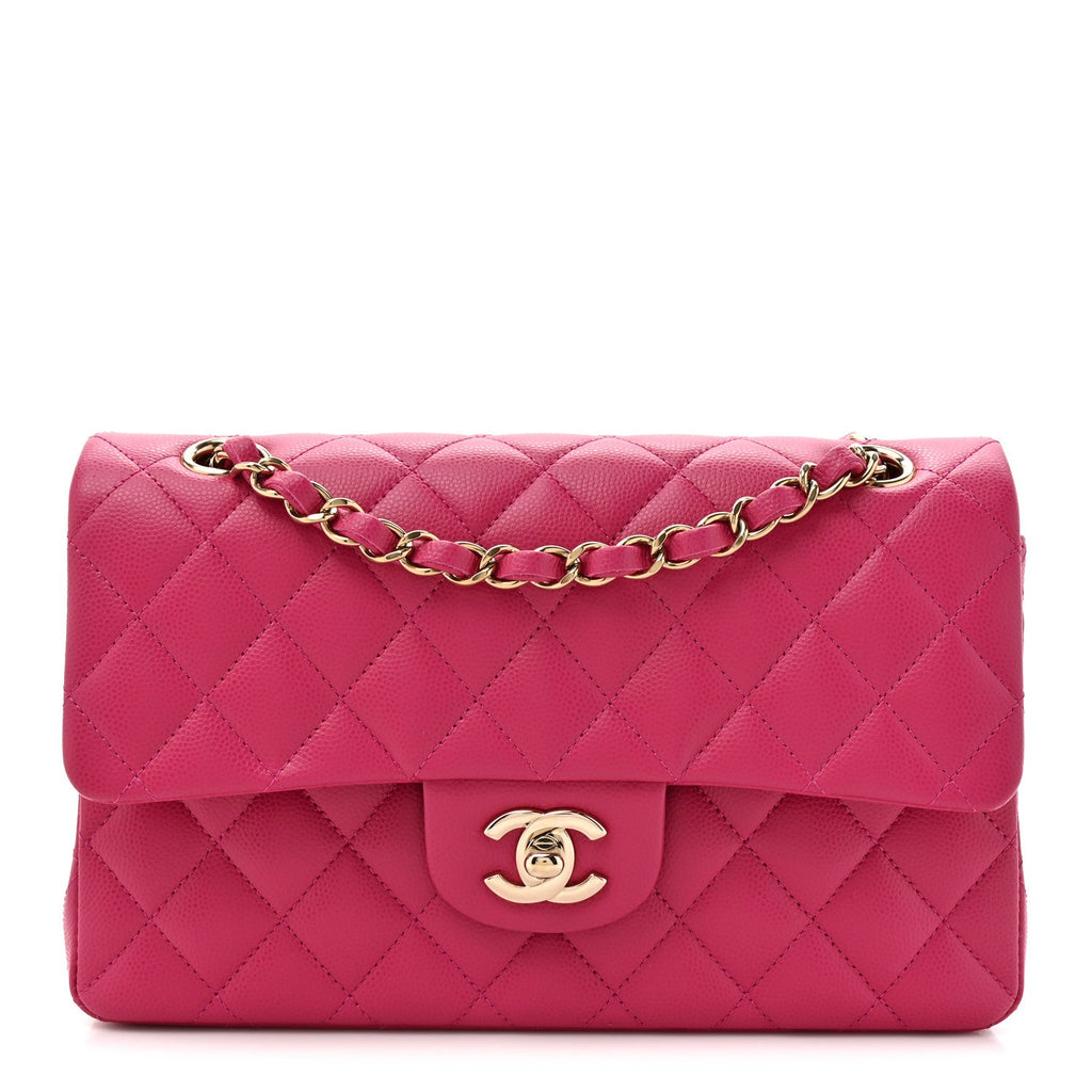 Chanel Caviar Quilted Small Double Flap Fuchsia