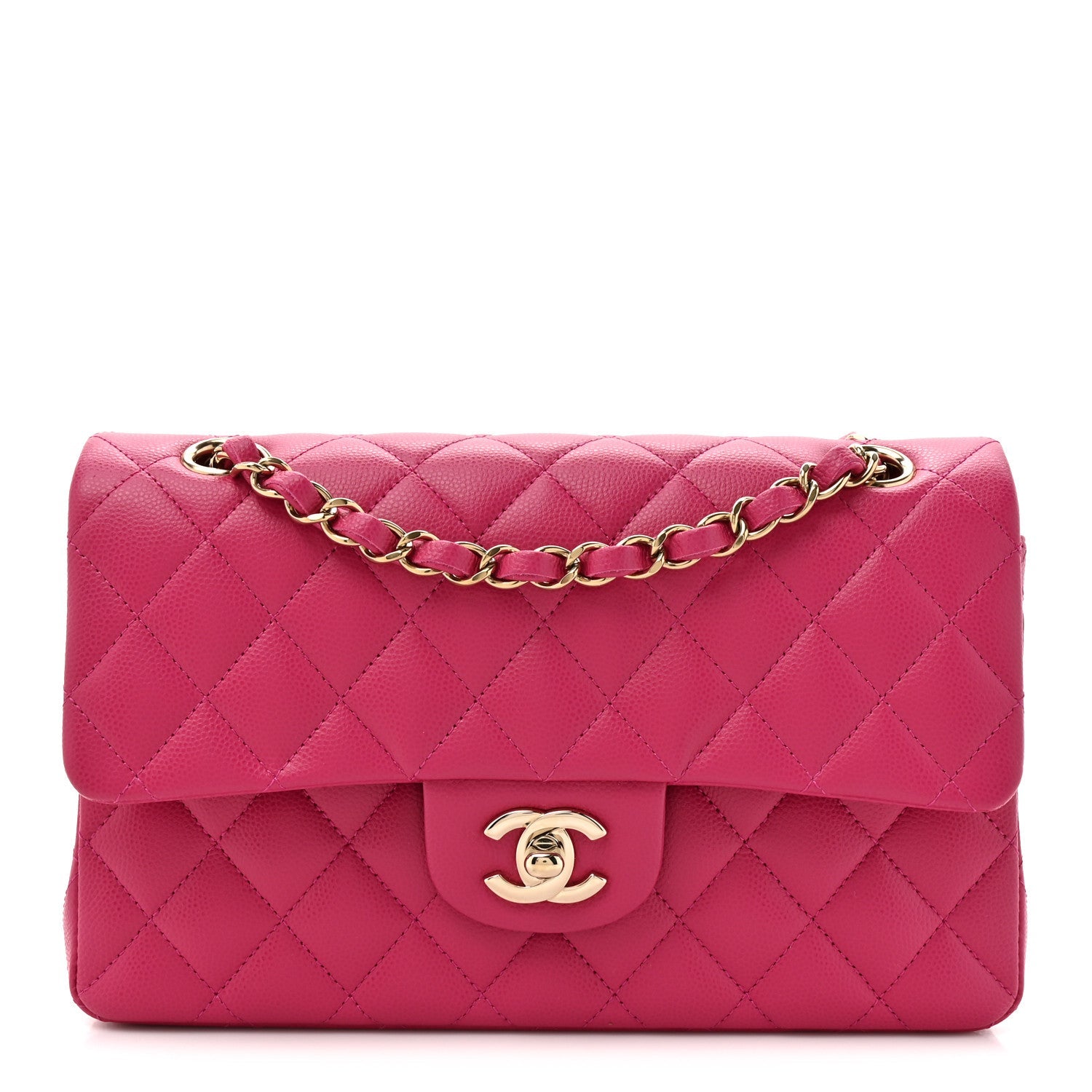 Chanel Caviar Quilted Small Double Flap Fuchsia