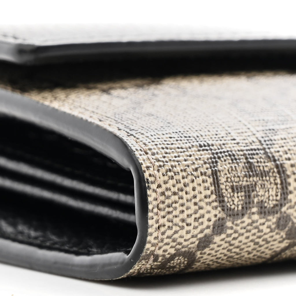 Gucci Dollar Calfskin GG Supreme Monogram Petite GG Marmont Wallet Chain Bag Black Beige Ebony