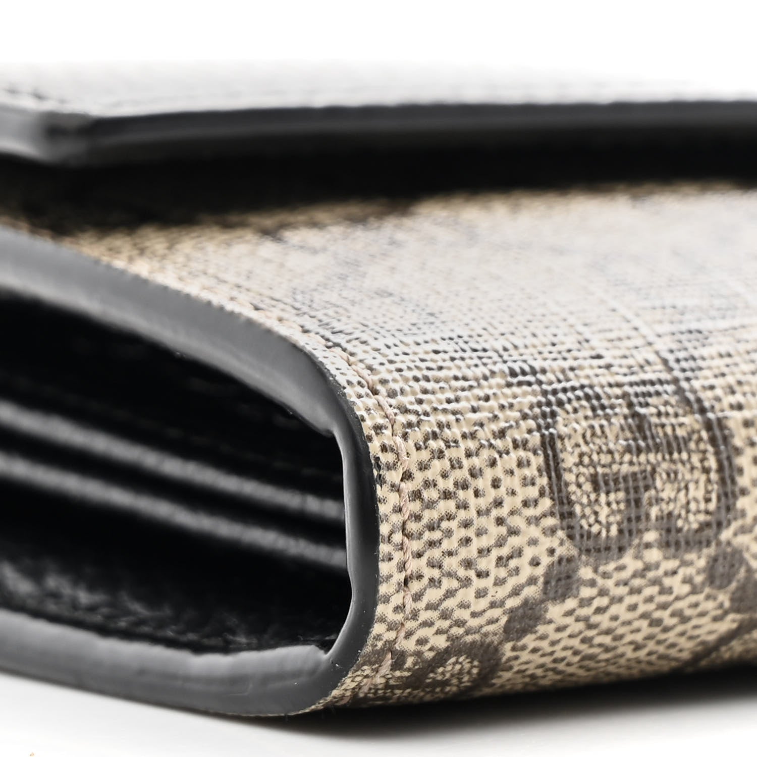 Gucci Dollar Calfskin GG Supreme Monogram Petite GG Marmont Wallet Chain Bag Black Beige Ebony
