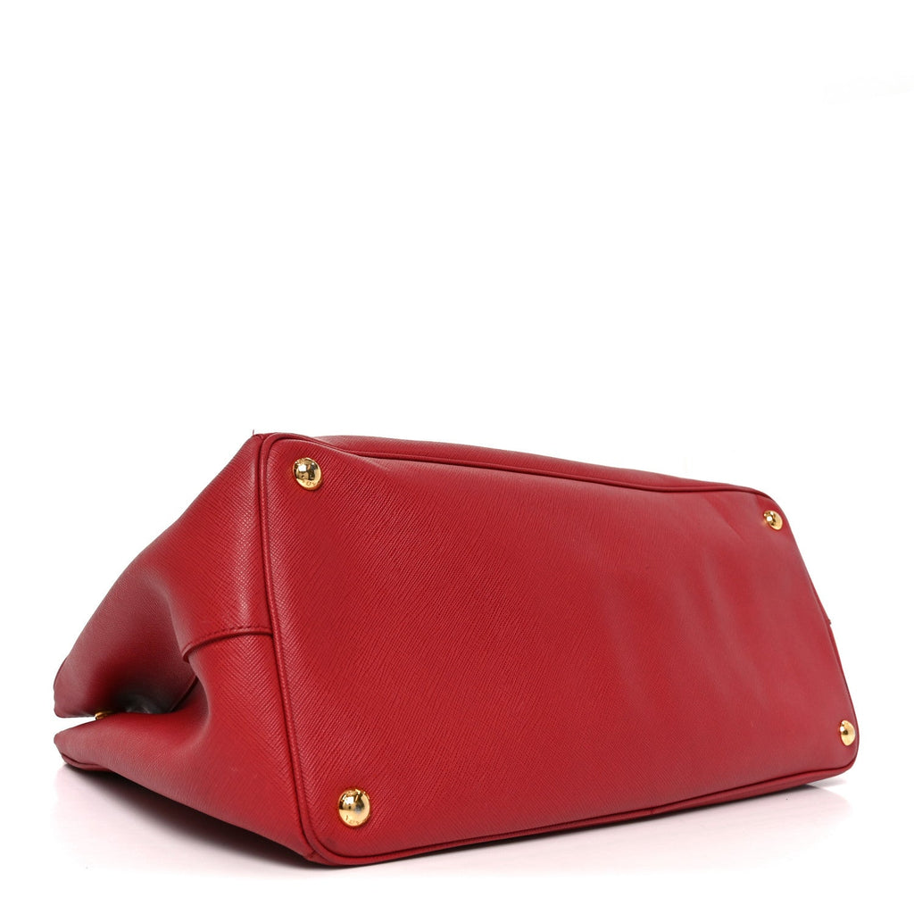 Prada Saffiano Lux Large Tote Fuoco