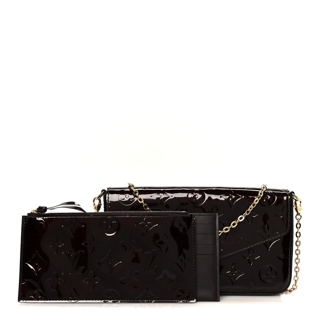 Louis Vuitton Vernis Pochette Felicie Chain Wallet Amarante