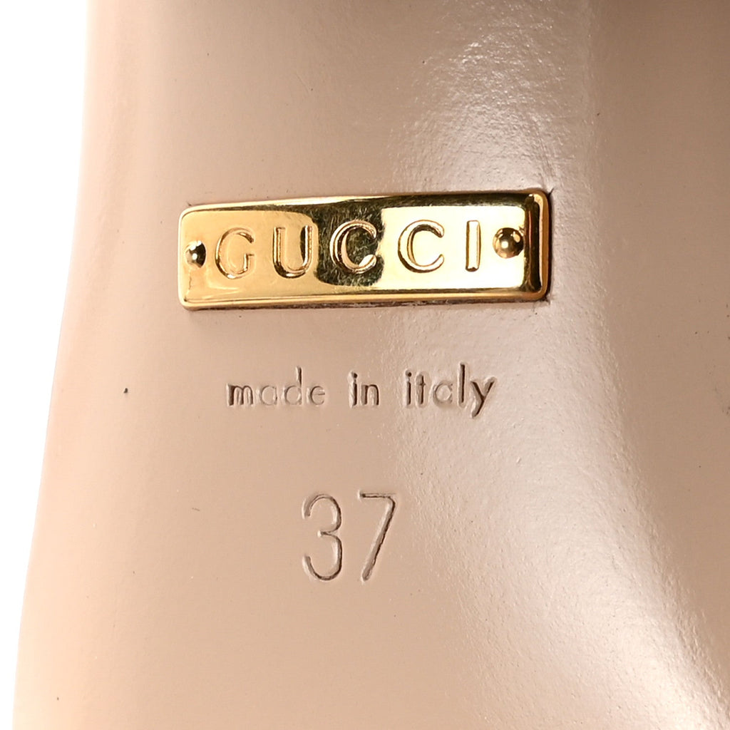 Gucci Lifford Calfskin GG Marmont Ankle Wrap 105mm Sandals 37 Black