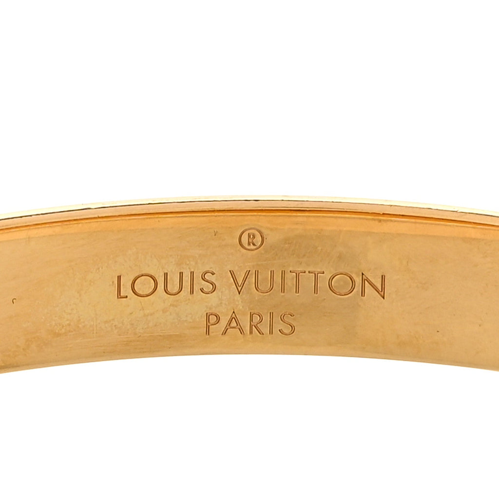 Louis Vuitton Brass Monogram Nanogram Cuff S Gold