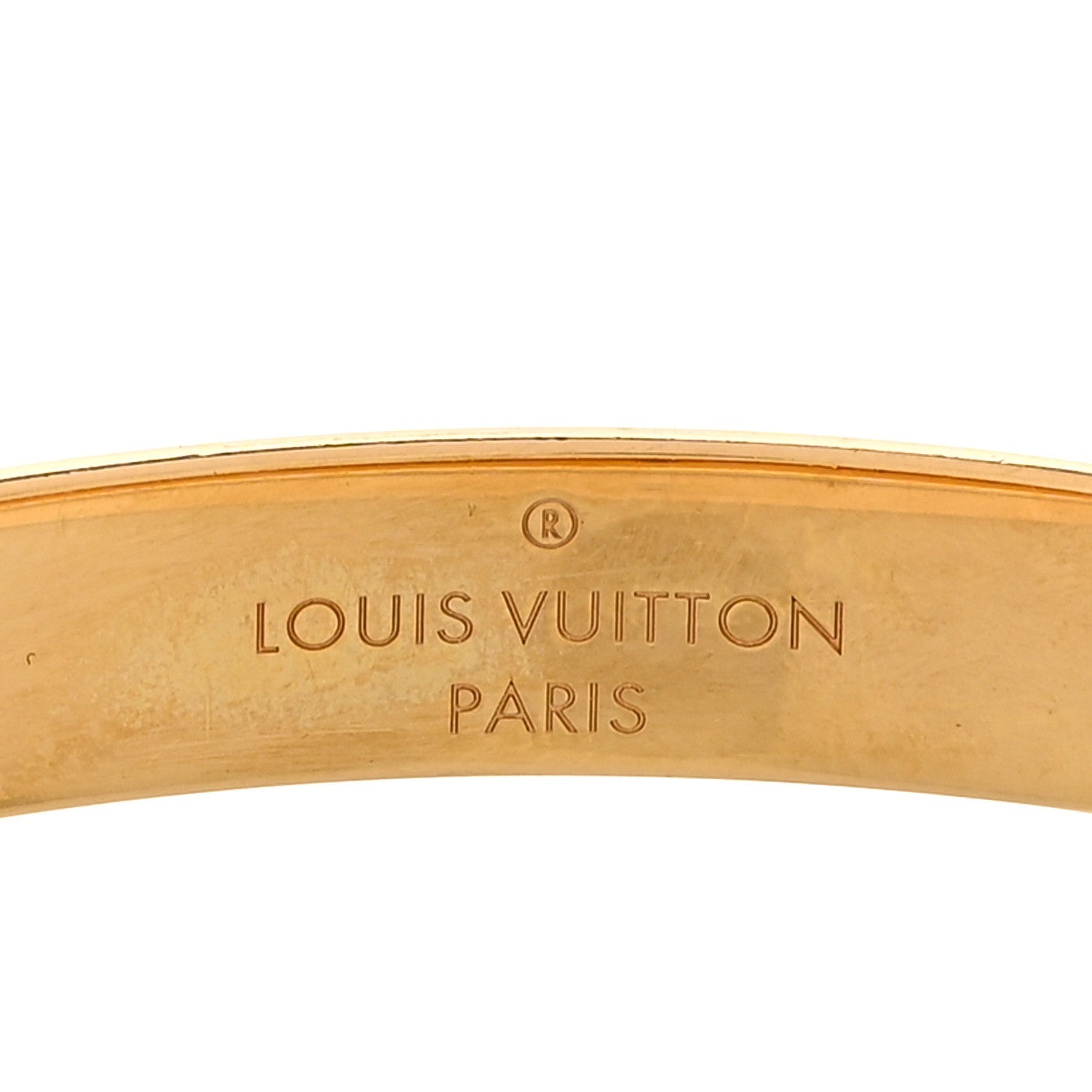 Louis Vuitton Brass Monogram Nanogram Cuff S Gold
