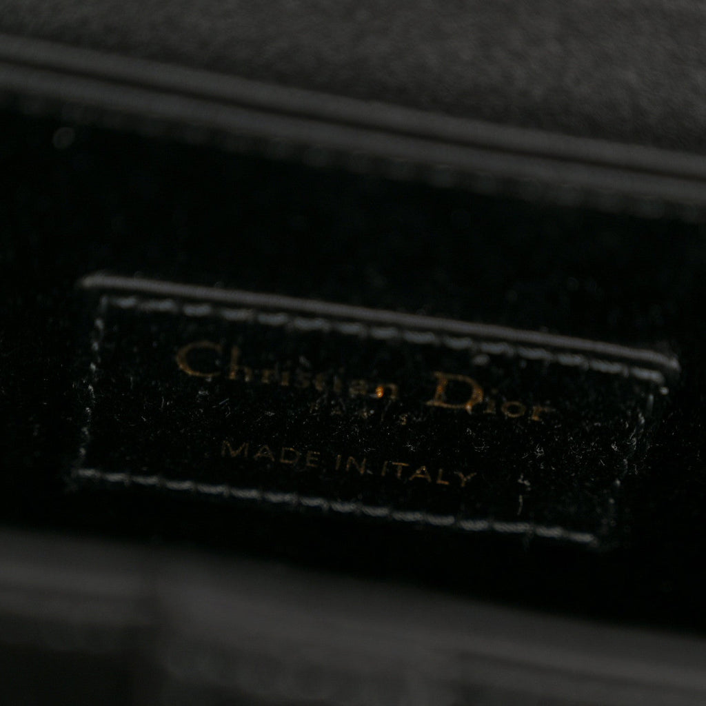 Christian Dior Satin Crystal Mini Saddle Bag Black