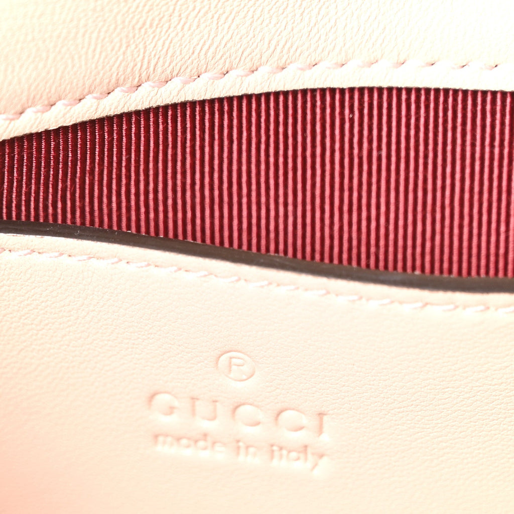 Gucci Lambskin Matelasse Small GG Marmont Shoulder Bag Millenial Pink
