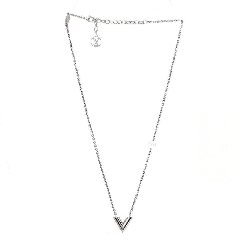 Louis Vuitton Metal Essential V Supple Necklace Silver