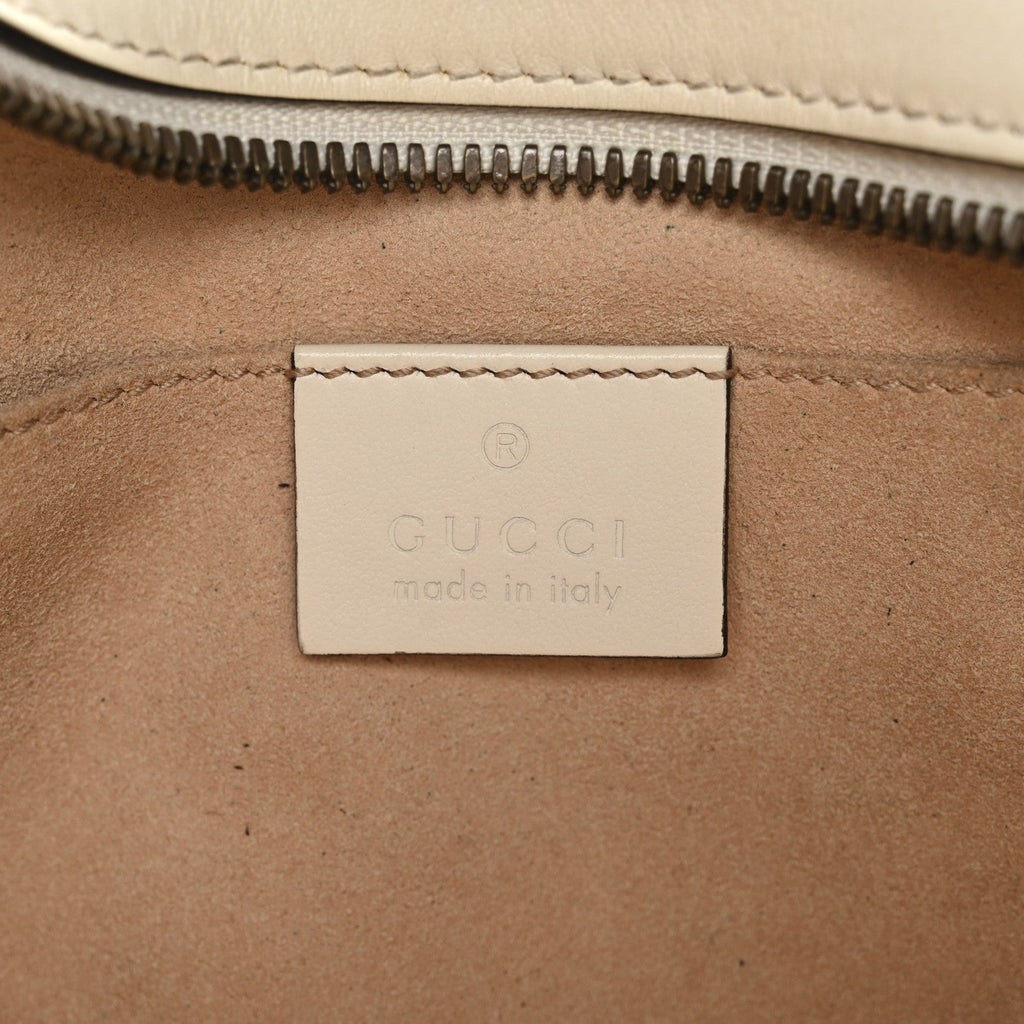 Gucci Calfskin Matelasse Small GG Marmont Chain Shoulder Bag White