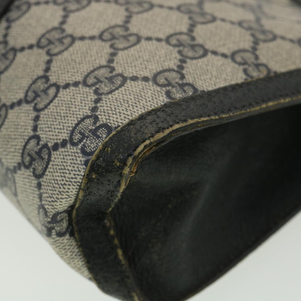 GUCCI Sherry Line GG Canvas Clutch Bag PVC Leather Navy Red 89  36432