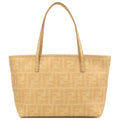 FENDI Zucca Print Logo PVC Tote Bag Hand Bag Gold 8BH223