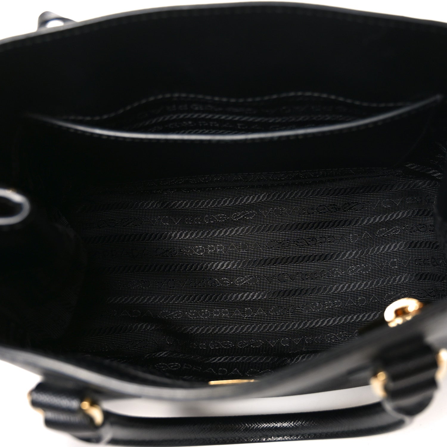 Prada Saffiano Lux Micro Galleria Shoulder Bag Black