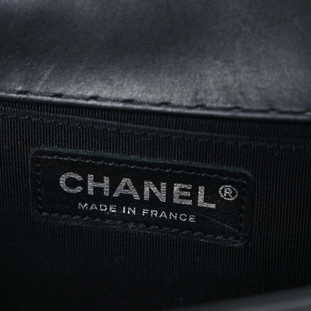 Chanel Calfskin Double Stitch Small Boy Flap Black