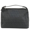 FENDI Zucchino Canvas Leather Hand Bag Mini Bag Black 8N0005