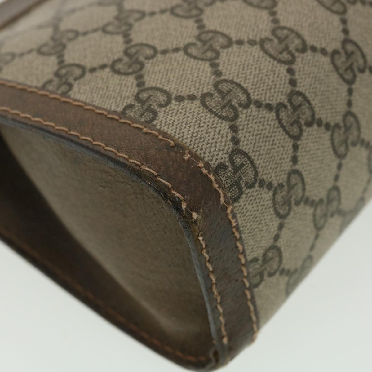 GUCCI GG Canvas Web Sherry Line Clutch Bag Beige Red Green 010.378  36471