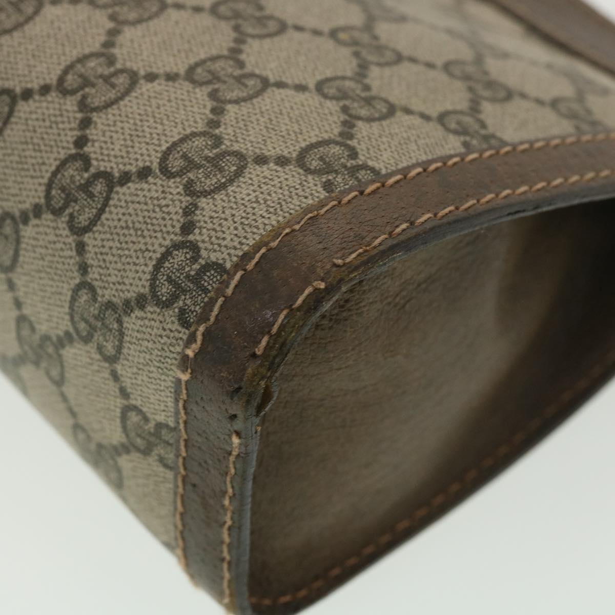 GUCCI GG Canvas Web Sherry Line Clutch Bag Beige Red Green 010.378  36471