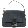 FENDI Zucchino Mamma Baguette Canvas Leather Shoulder Bag 8BR001