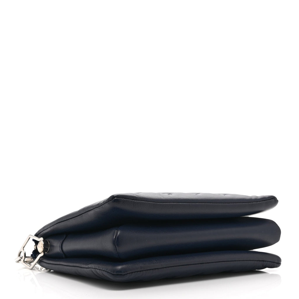 Louis Vuitton Lambskin Embossed Monogram Coussin PM Denim Blue