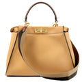 FENDI Leather Peekaboo Regular 2Way Bag Beige 8BN290