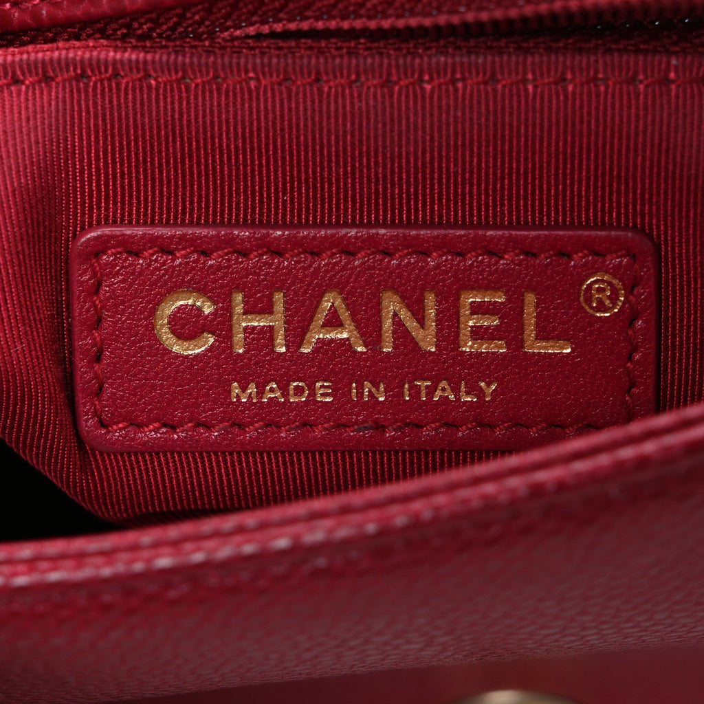 Chanel Caviar Mini Carry Around Flap Bag Red