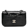Chanel Shiny Alligator Mini Rectangular Flap Black