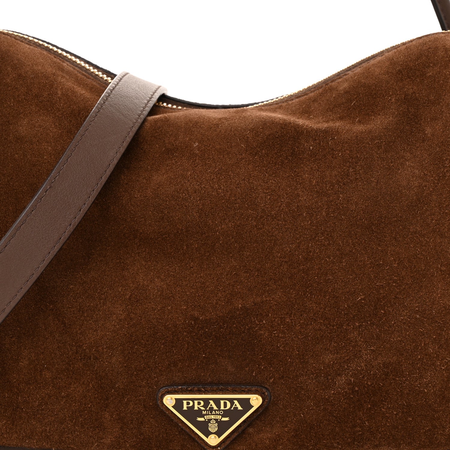 Prada Scamosciato Darling Shoulder Bag Cacao