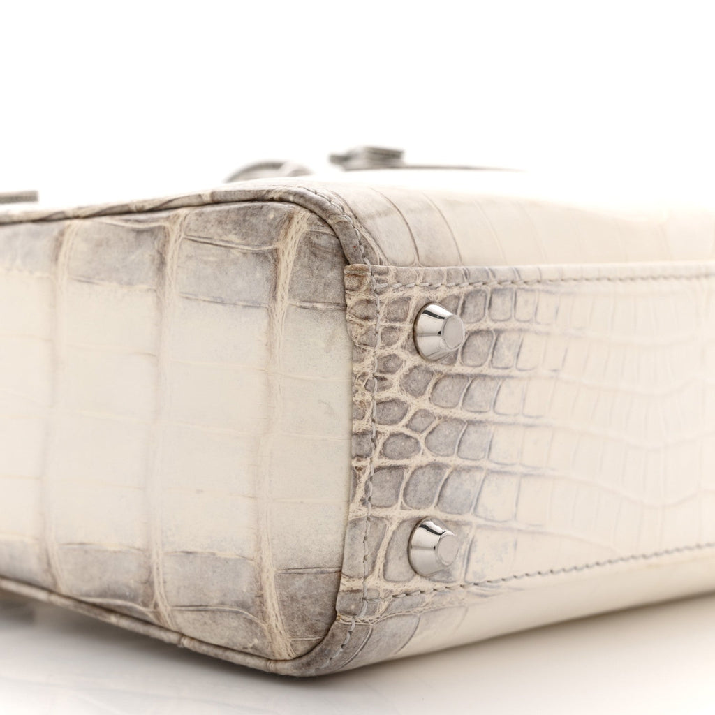 Christian Dior Niloticus Crocodile Himalaya Crystal Mini Lady Dior White