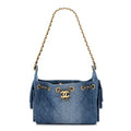 Chanel Washed Denim Quilted Mini Chanel 25 Handbag Blue