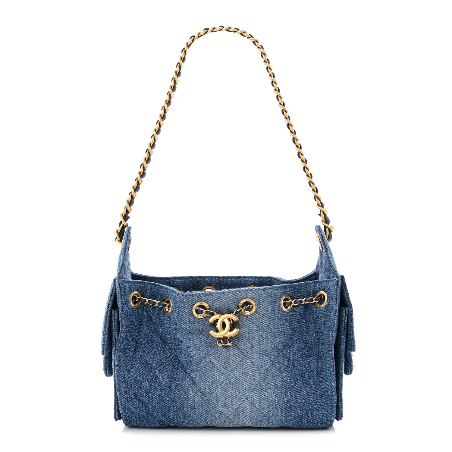 Chanel Washed Denim Quilted Mini Chanel 25 Handbag Blue