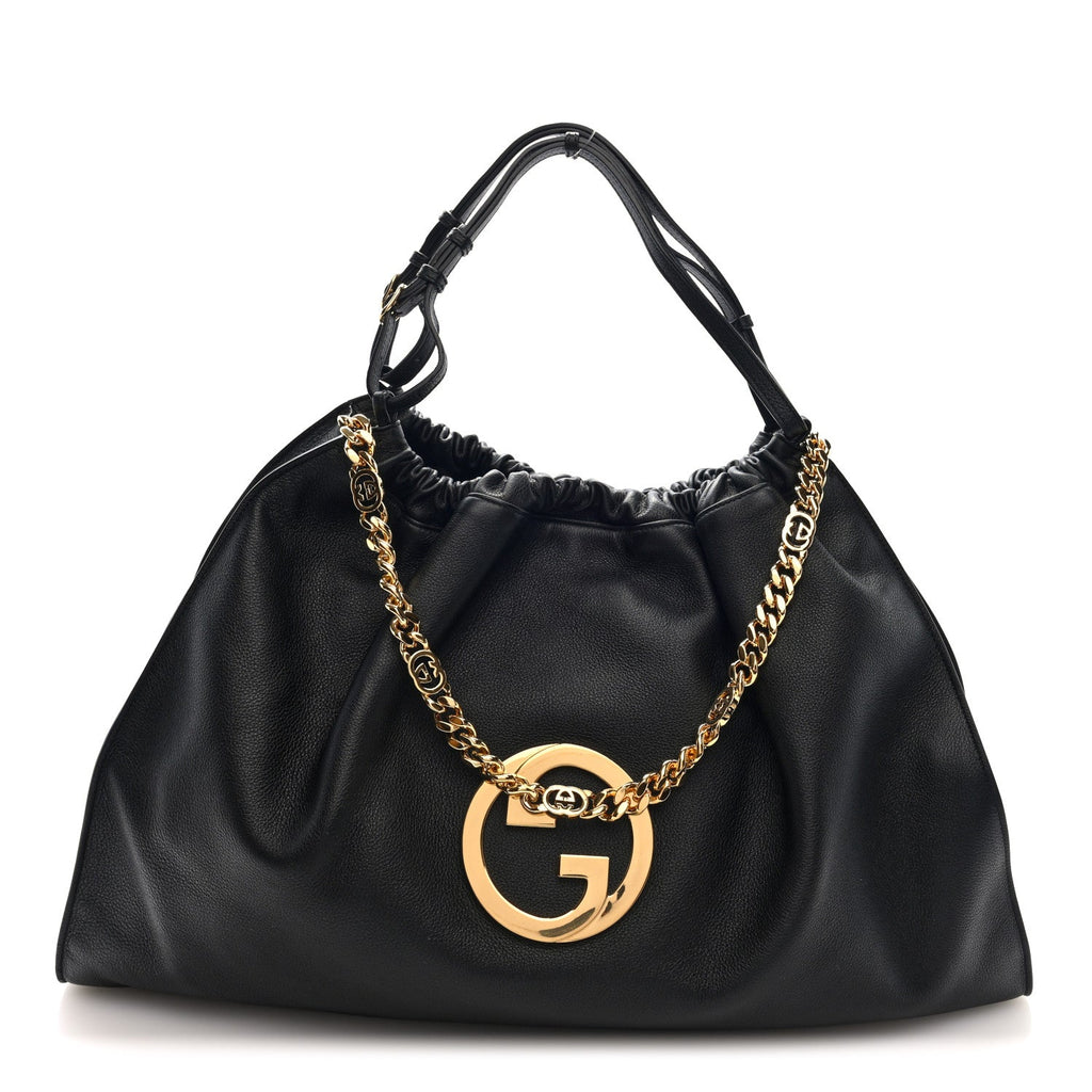 Gucci Calfskin Large Blondie Tote  Black