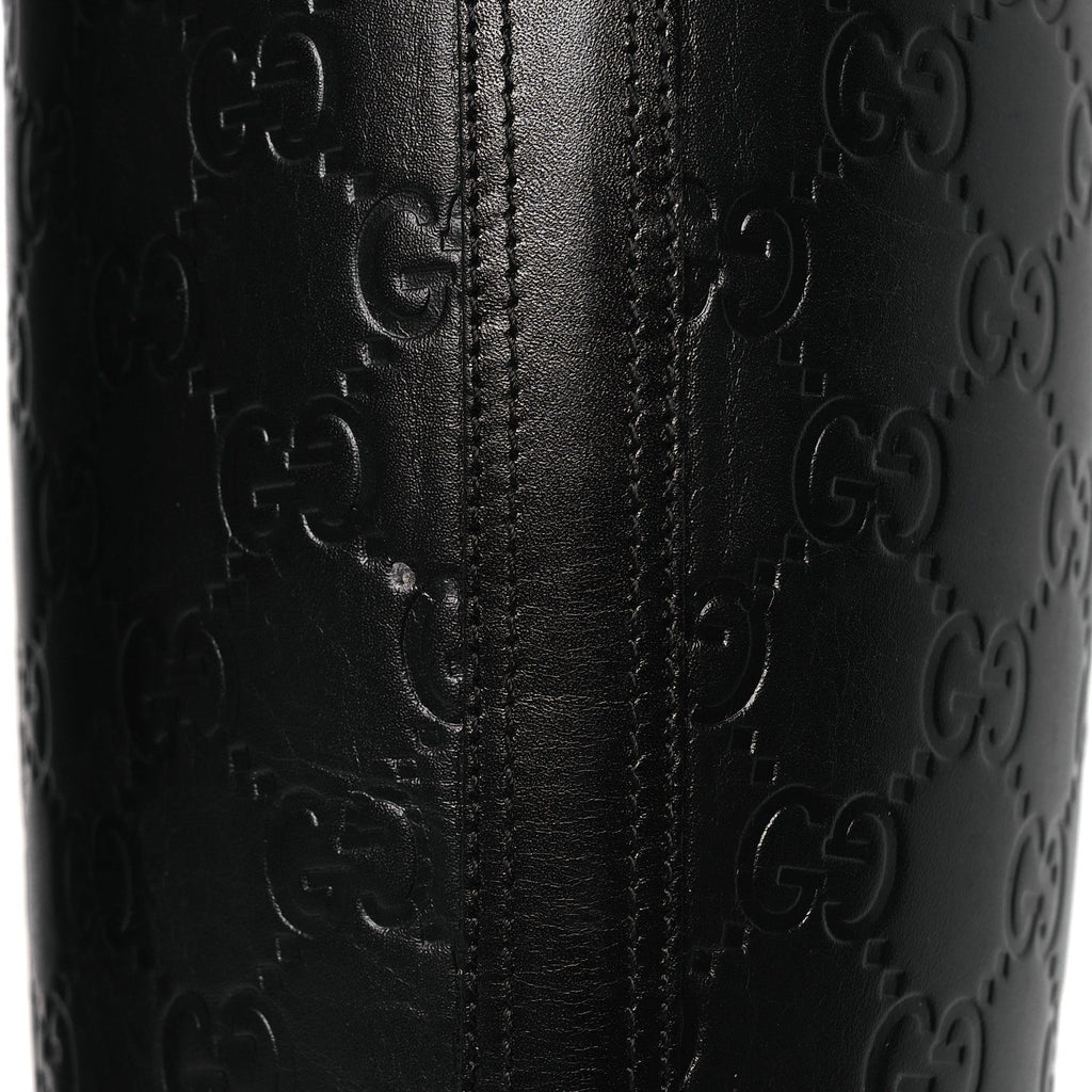 Gucci Guccissima Real Betis Glamour Calfskin Michelangelo Slim Horsebit Riding Boots 39.5 Black