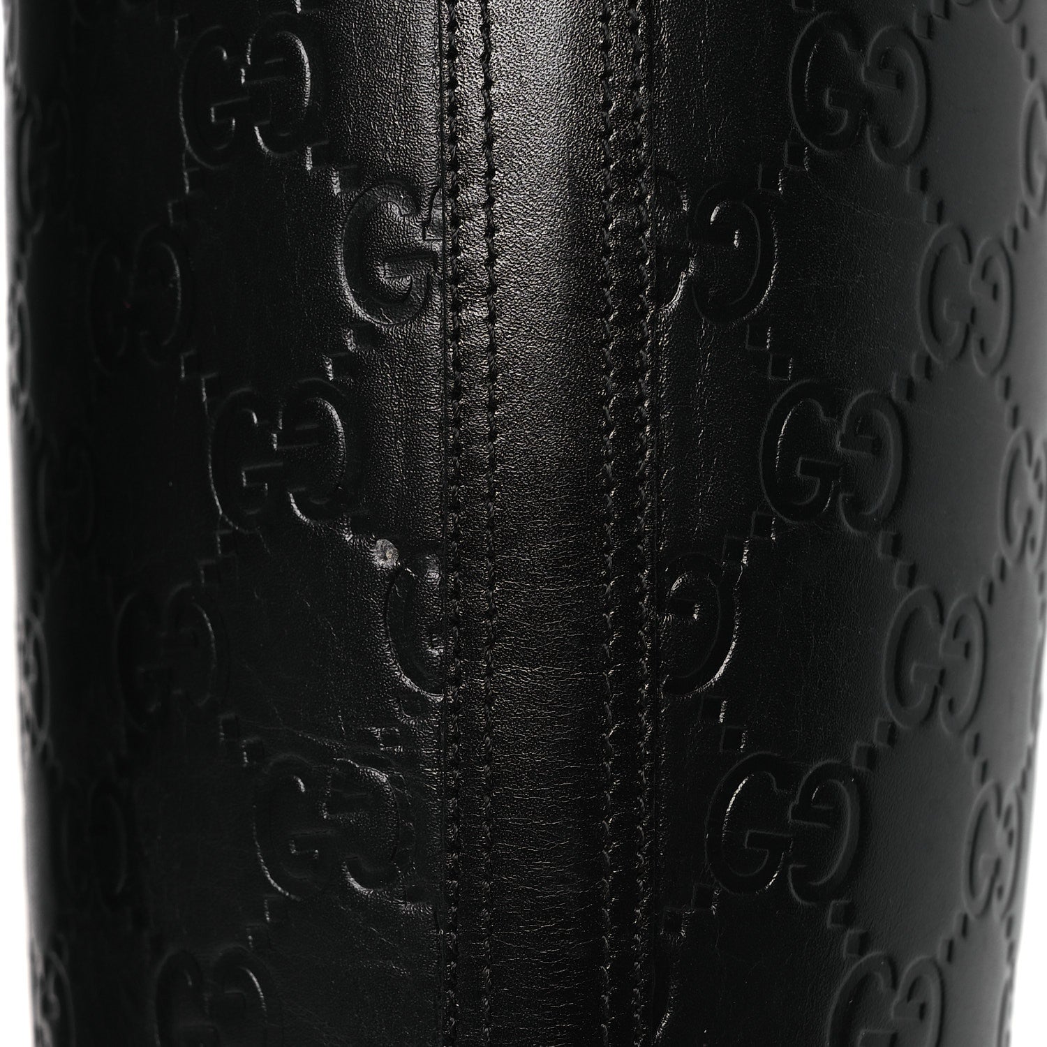 Gucci Guccissima Real Betis Glamour Calfskin Michelangelo Slim Horsebit Riding Boots 39.5 Black