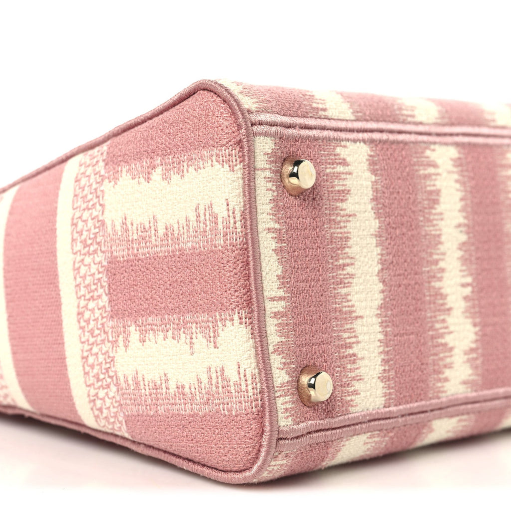 Christian Dior Canvas Medium D-Stripes Lady D-Lite Pink