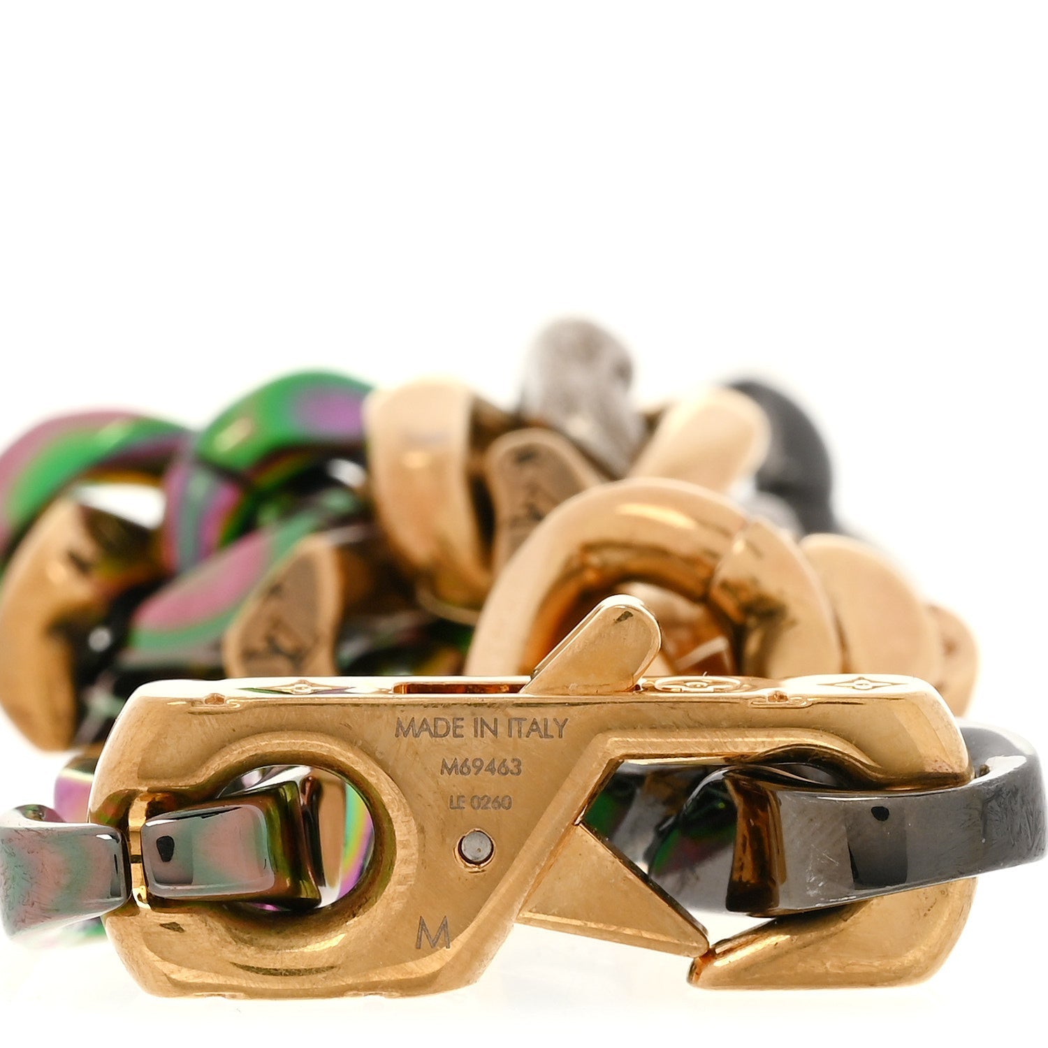Louis Vuitton Metal Signature Chain Bracelet Rainbow