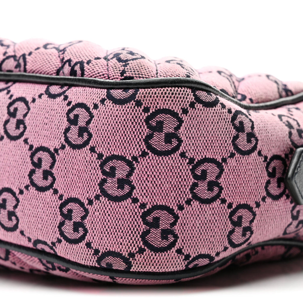 Gucci Monogram Multicolor Matelasse Diagonal Small GG Marmont Chain Shoulder Bag Pink Blue