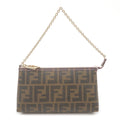 FENDI Zucca Print PVC Accessory Pouch Bag Brown Black 8BR592