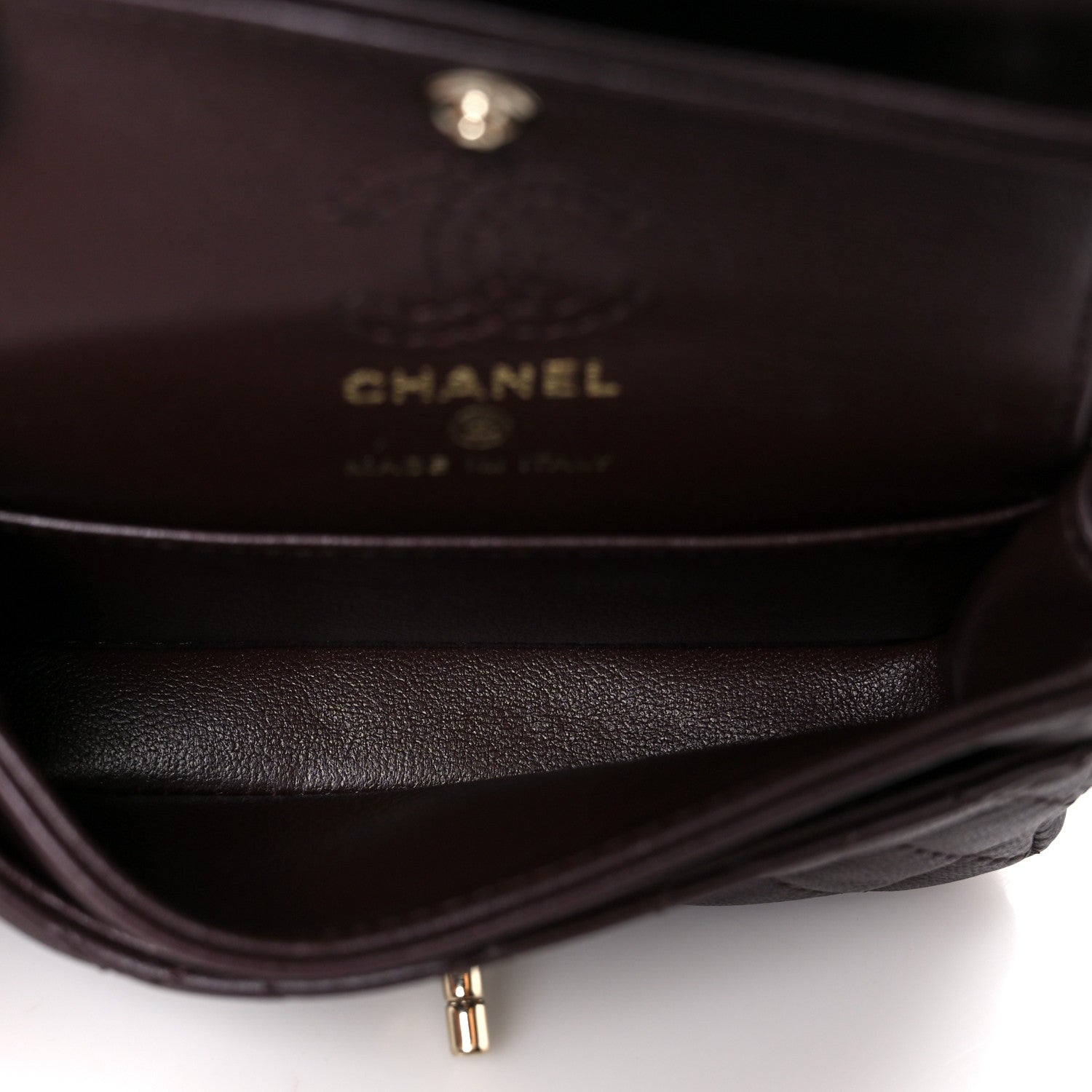 Chanel Lambskin Quilted Mini Flap Bag Charm With Hook Dark Brown