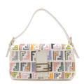 FENDI Zucca Mamma Baguette Satin Leather Shoulder Bag 8BR600